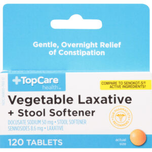 TopCare Health Tablets Vegetable Laxative + Stool Softener 120 ea