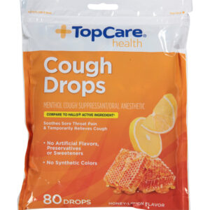 TopCare Health Honey-Lemon Flavor Cough Drops 80 Drops