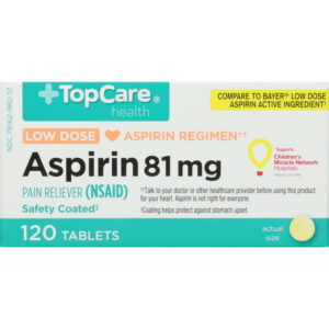 TopCare Health 81 mg Low Dose Aspirin 120 Tablets