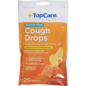 TopCare Health Sugar Free Honey-Lemon Flavor Cough Drops 25 Drops