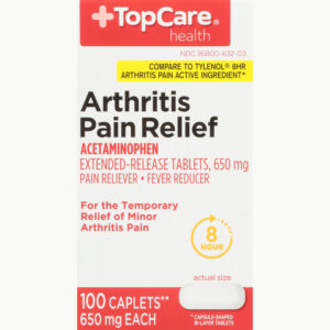 TopCare Health 650 mg Arthritis Pain Relief 100 Caplets