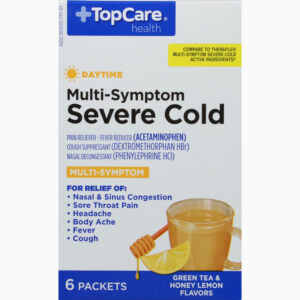 TopCare Health Daytime Multi-Symptom Green Tea & Honey Lemon Flavors Severe Cold Packets 6 ea
