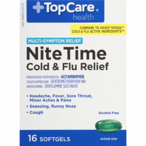 TopCare Health Multi-Symptom Relief NiteTime Cold & Flu Relief 16 Softgels