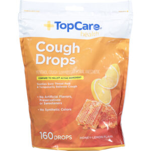 TopCare Health Honey-Lemon Flavor Cough Drops 160 Drops