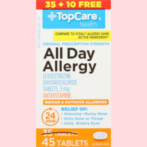 TopCare Health Original Prescription Strength 5 mg All Day Allergy 45 Tablets
