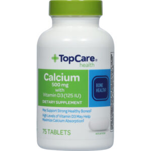 TopCare Health 500 mg Calcium 75 Tablets