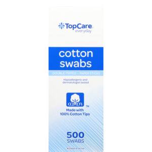 TopCare Everyday Paper Sticks Double-Tipped Cotton Swabs 500 ea