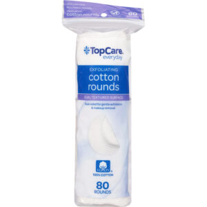 TopCare Everyday Dual Textured Surface Exfoliating Cotton Rounds 80 ea