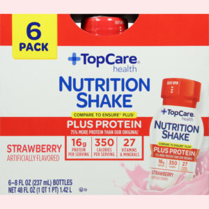 TopCare Health Strawberry Nutrition Shake Plus Protein 6 ea