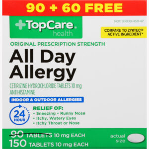 TopCare Health 10 mg Original Prescription Strength All Day Allergy 150 Tablets