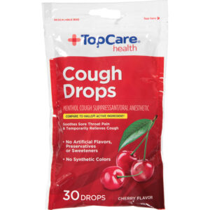 TopCare Health Cherry Flavor Cough Drops 30 Drops