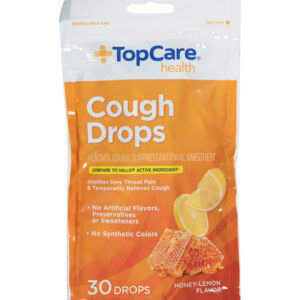 TopCare Health Honey-Lemon Flavor Cough Drops 30 Drops