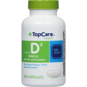 TopCare Health 2000 IU Vitamin D3 100 Capsules