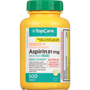 TopCare Health 81 mg Low Dose Aspirin 500 Tablets