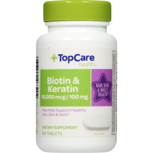 TopCare Health 10 000 mcg/100 mg Biotin & Keratin 90 Tablets