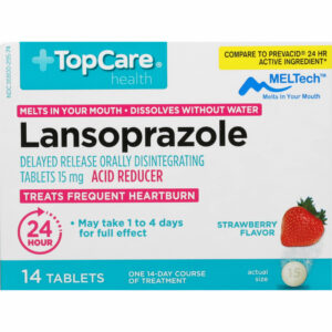 TopCare Health 15 mg Strawberry Flavor Lansoprazole 14 Tablets