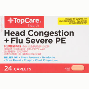TopCare Health Head Congestion + Flu Severe PE 24 Caplets