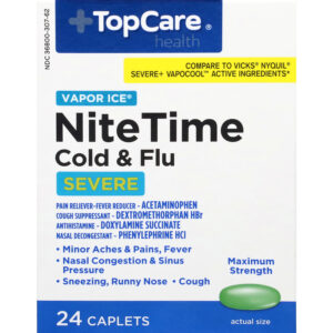 TopCare Health Vapor Ice Maximum Strength Severe NiteTime Cold & Flu 24 Caplets