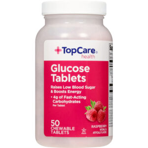 TopCare Health Raspberry Glucose 50 Chewable Tablets