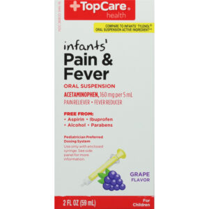 TopCare Health 160 mg Infants' Oral Suspension Grape Flavor Pain & Fever 2 fl oz