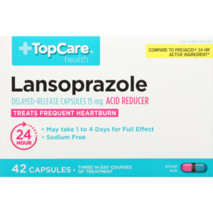 TopCare Health 15 mg Lansoprazole 42 Capsules
