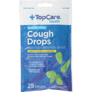 TopCare Health Sugar Free Menthol Flavor Cough Drops 25 Drops