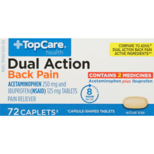 TopCare Health Dual Action Back Pain Pain Reliever 72 Caplets