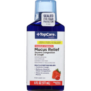 TopCare Health Maximum Strength Mixed Berry Flavored Mucus Relief 6 fl oz