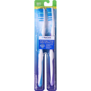 TopCare Everyday Regular Soft Angle Edge+ Deep Clean Toothbrushes Value Pack 2 ea