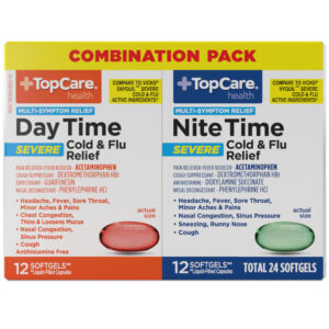 TopCare Health DayTime/NiteTime Severe Cold & Flu Relief Combination Pack 24 Softgels