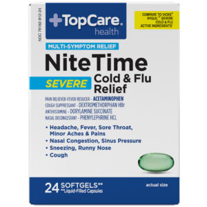 TopCare Health Nite Time Severe Cold & Flu Relief 24 Soft Gels