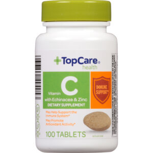 TopCare Health Vitamin C with Echinacea & Zinc 100 Tablets