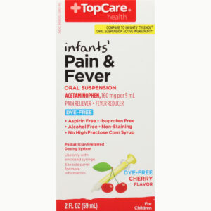 TopCare Health 160 mg Oral Suspension Infants' Cherry Flavor Pain & Fever 2 fl oz