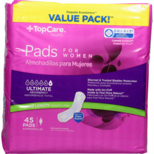 TopCare Health Long Length Ultimate Absorbency 6 Pads for Women Value Pack 45 ea