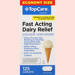 TopCare Health Fast Acting Dairy Relief Economy Size 125 Caplets