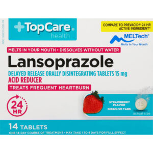 TopCare Health 15 mg Strawberry Flavor Lansoprazole 14 Tablets