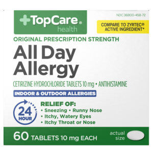 TopCare Health Original Prescription Strength 10 mg All Day Allergy 60 Tablets