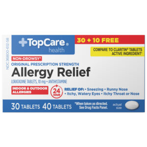 TopCare Health 10 mg Original Prescription Relied Non-Drowsy Allergy Relief 40 Tablets
