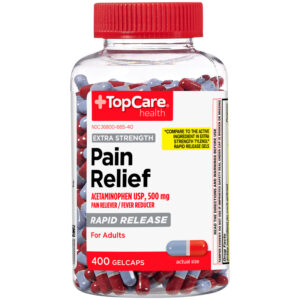 TopCare Health 500 mg Extra Strength Pain Relief 400 Gelcaps