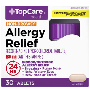 TopCare Health 180 mg Non-Drowsy Allergy Relief 30 Tablets