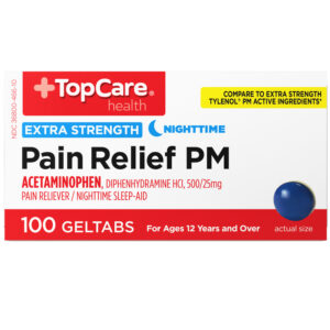 TopCare Health Extra Strength Nighttime Pain Relief PM 100 Geltabs