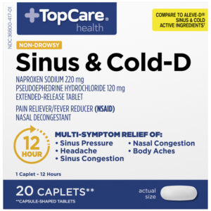 TopCare Health Non-Drowsy Sinus & Cold-D 20 Caplets