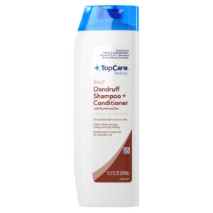 TopCare Beauty 2-in-1 Dandruff Shampoo + Conditioner with Pyrithione Zinc 12.5 fl oz