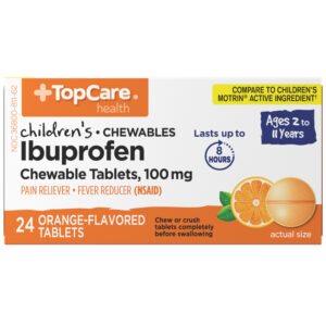TopCare Health 100 mg Children's Orange-Flavored Ibuprofen 24 Chewable Tablets