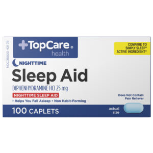 TopCare Health 25 mg Nighttime Sleep Aid 100 Caplets