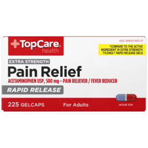 TopCare Health 500 mg Extra Strength Pain Relief 225 Gelcaps