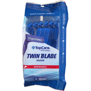TopCare Twin Blade Plus Men's Disposable Razor 12 ea