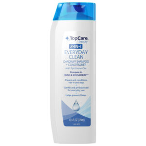 TopCare Beauty Everyday Clean 2-in-1 Dandruff Shampoo + Conditioner with Pyrithione Zinc 12.5 fl oz