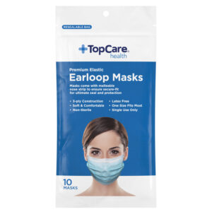 TopCare Health Blue Premium Elastic Earloop Masks 10 ea