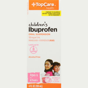 TopCare Health 100 mg Children's Oral Suspension Bubble Gum Flavor Ibuprofen 4 fl oz